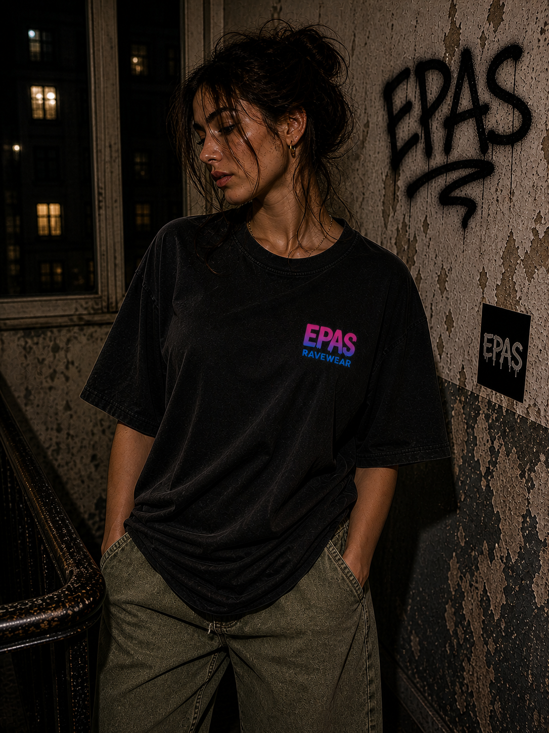 Rave-Inspired Oversize Tee - EPAS Collection, Music Festival Shirt, Unisex Graphic Tee, Streetwear, Party Attire, Rave Wear
