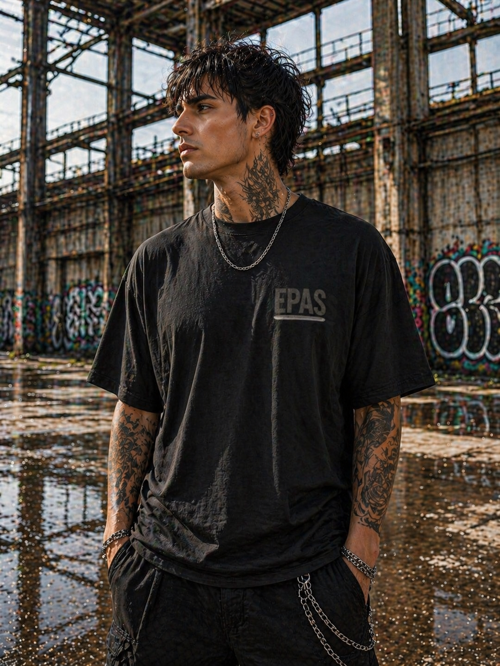 Graphic Tee — EPAS Demon Skull Oversized T‑Shirt