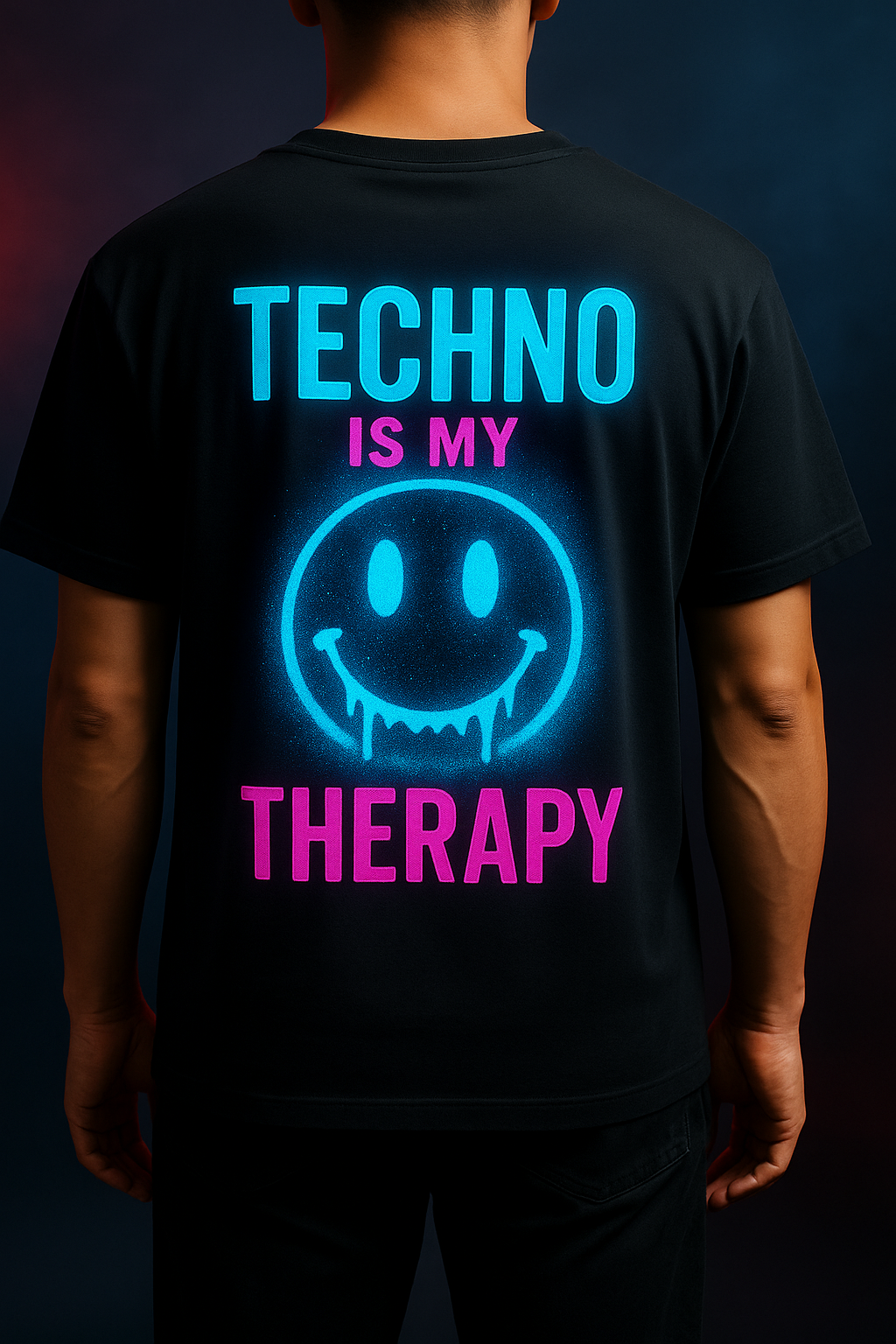 Techno Therapy Tees - Unisex Heavy Oversize Tee for Rave Lovers, Festival Fashion, EDM Enthusiasts, Music Therapy Apparel, Party Wear