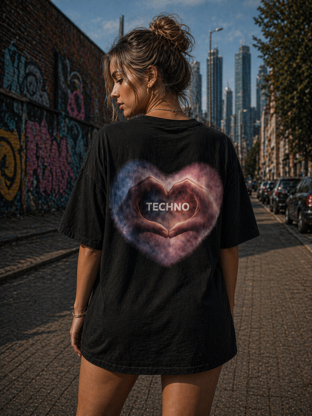 Techno Heart Oversized Tee