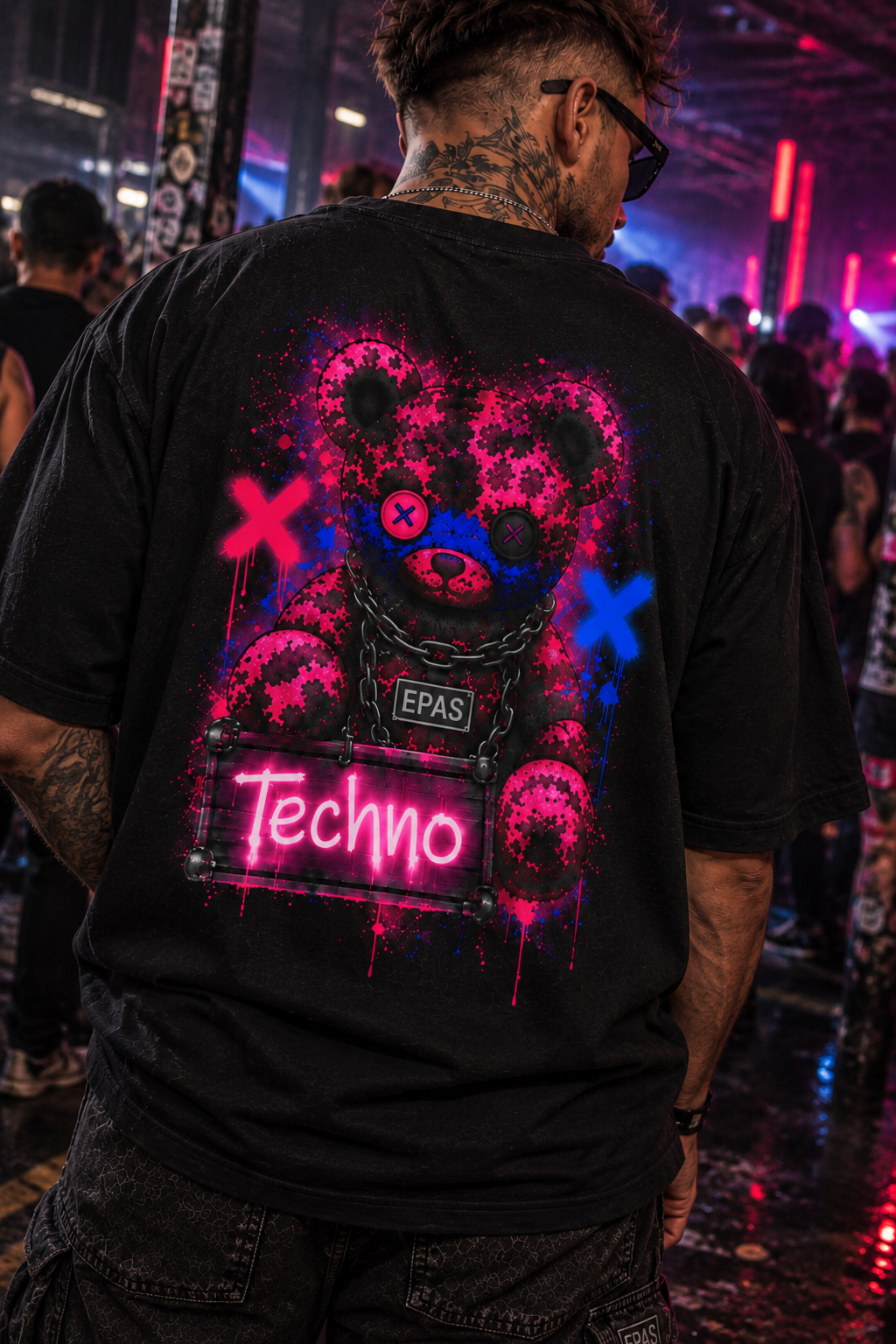 Techno Teddy Oversized Tee