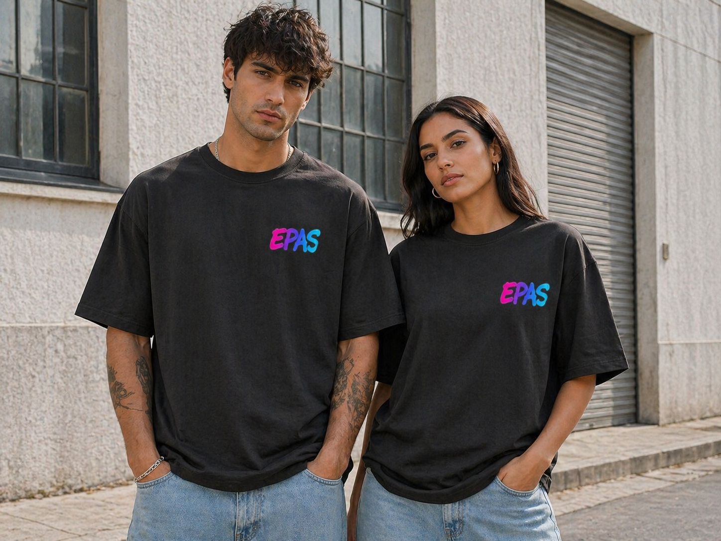 Oversize Tee — "Schritte Werden Im Club Gesammelt" Neon Sneaker Graphic