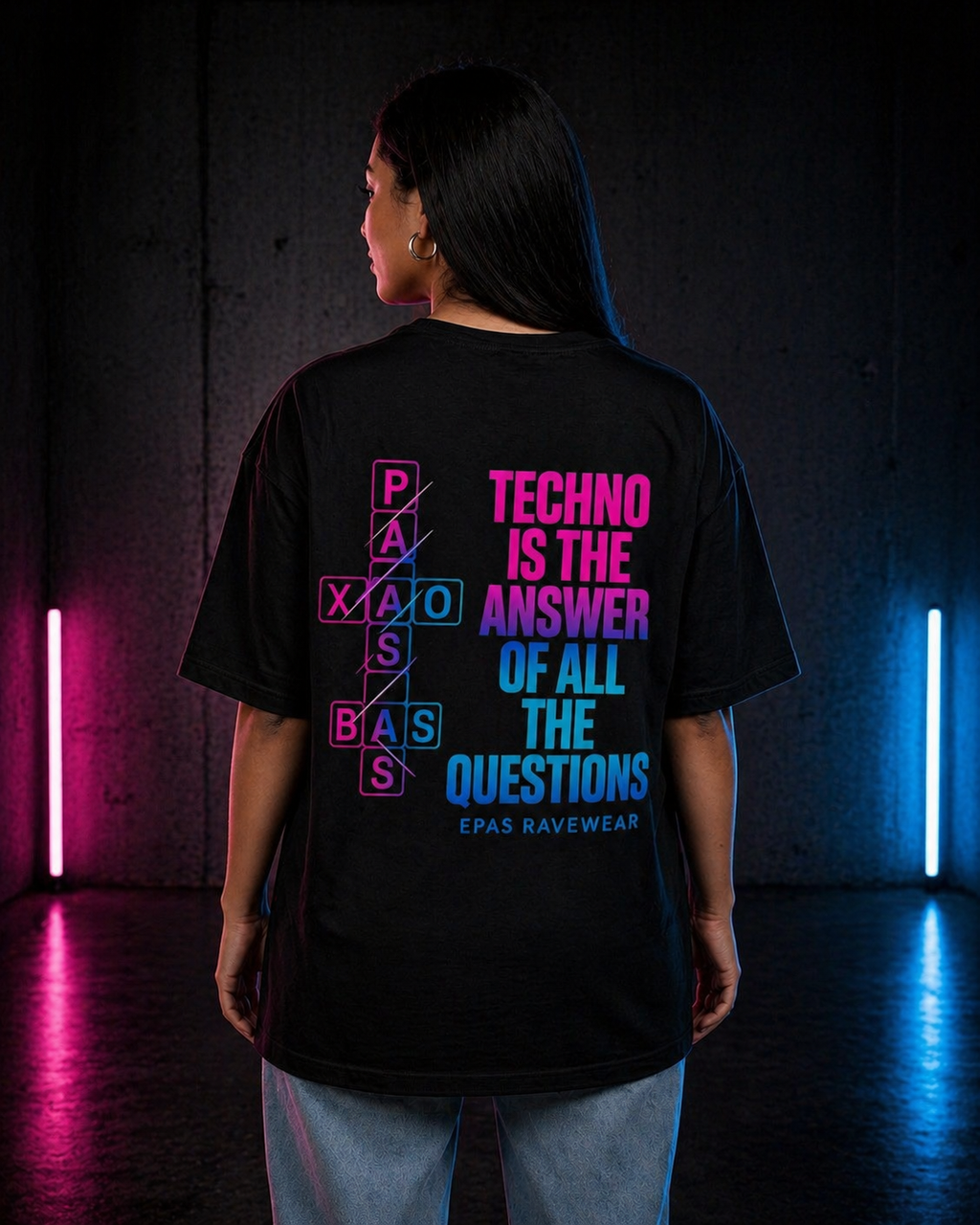 Techno Is The Answer Tee - EPAS Ravewear Oversized T-Shirt