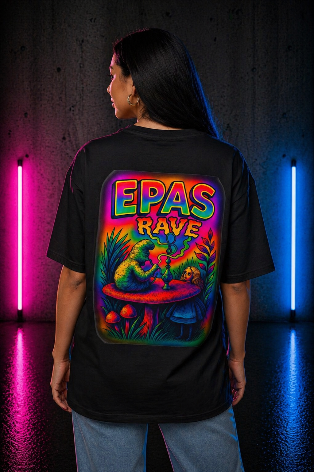 EPAS Rave Graphic Tee — Psychedelic Mushroom Oversized T-Shirt