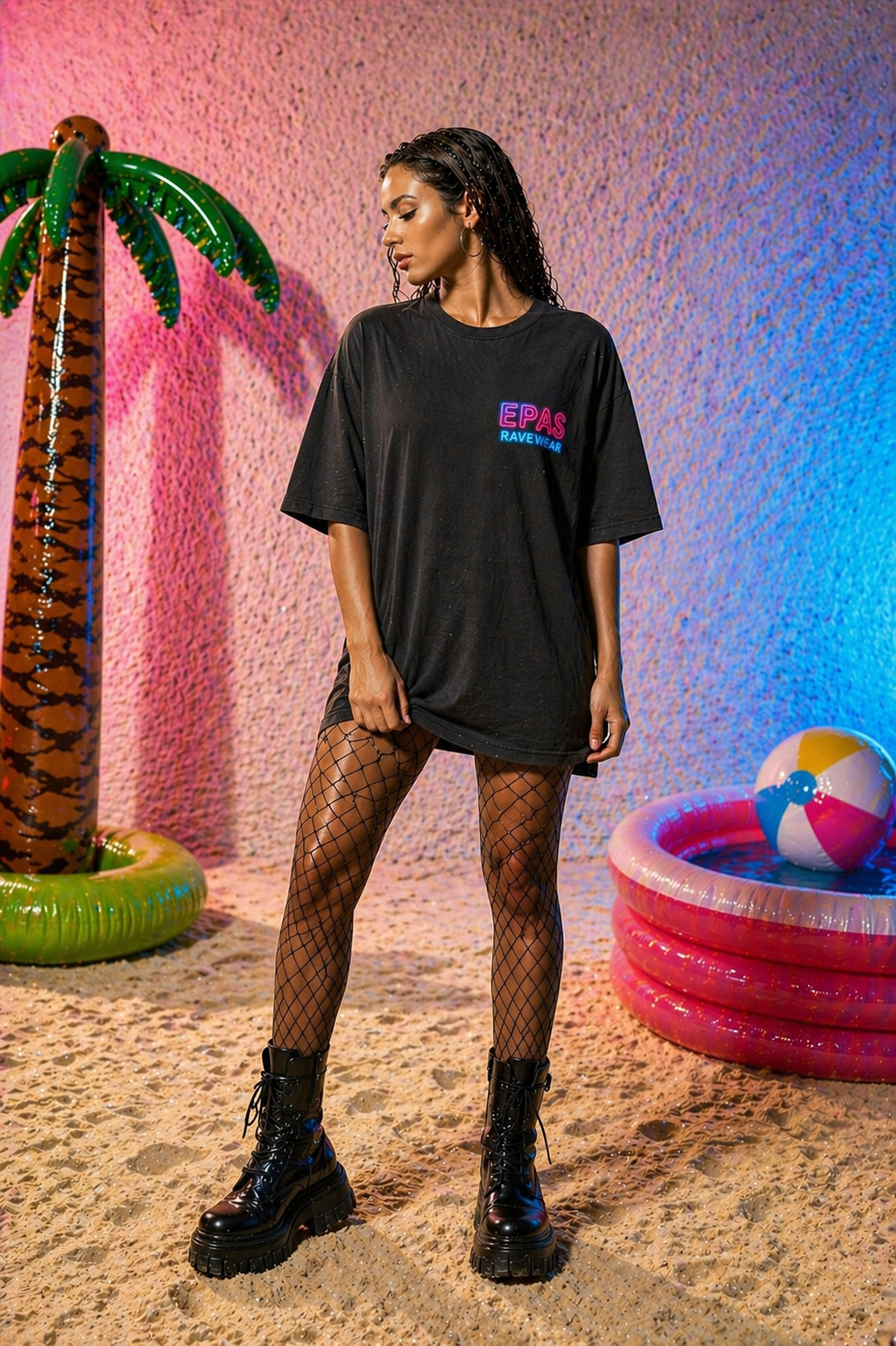 Vibrant Rave T-Shirt, Unisex Heavy Oversize Tee, Festival Wear, Music Lover Gift, Colorful Summer Top, EDM Apparel, Party Shirt