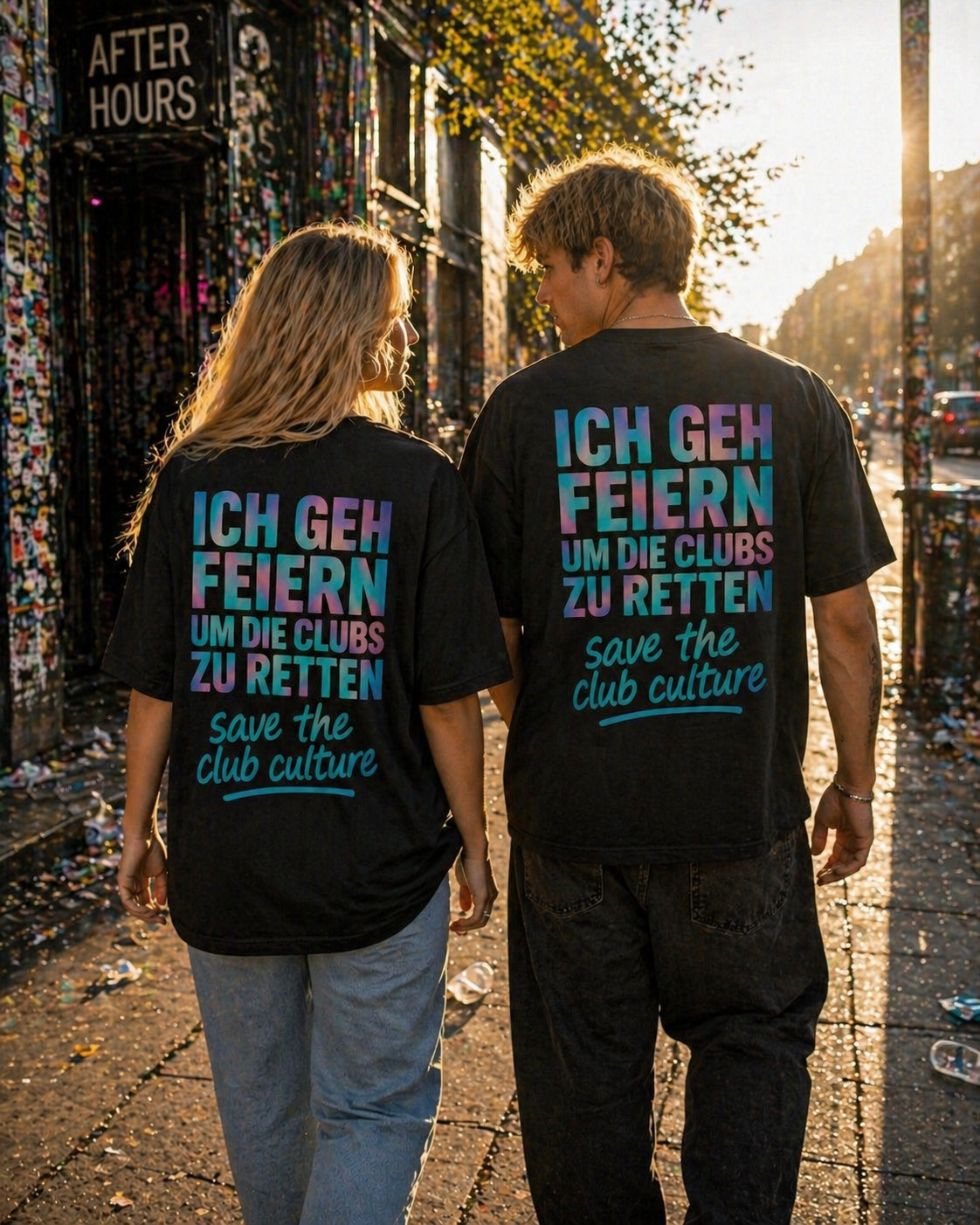 Oversized Tee — “Ich geh feiern / Save the Club Culture” Club Preservation T‑Shirt