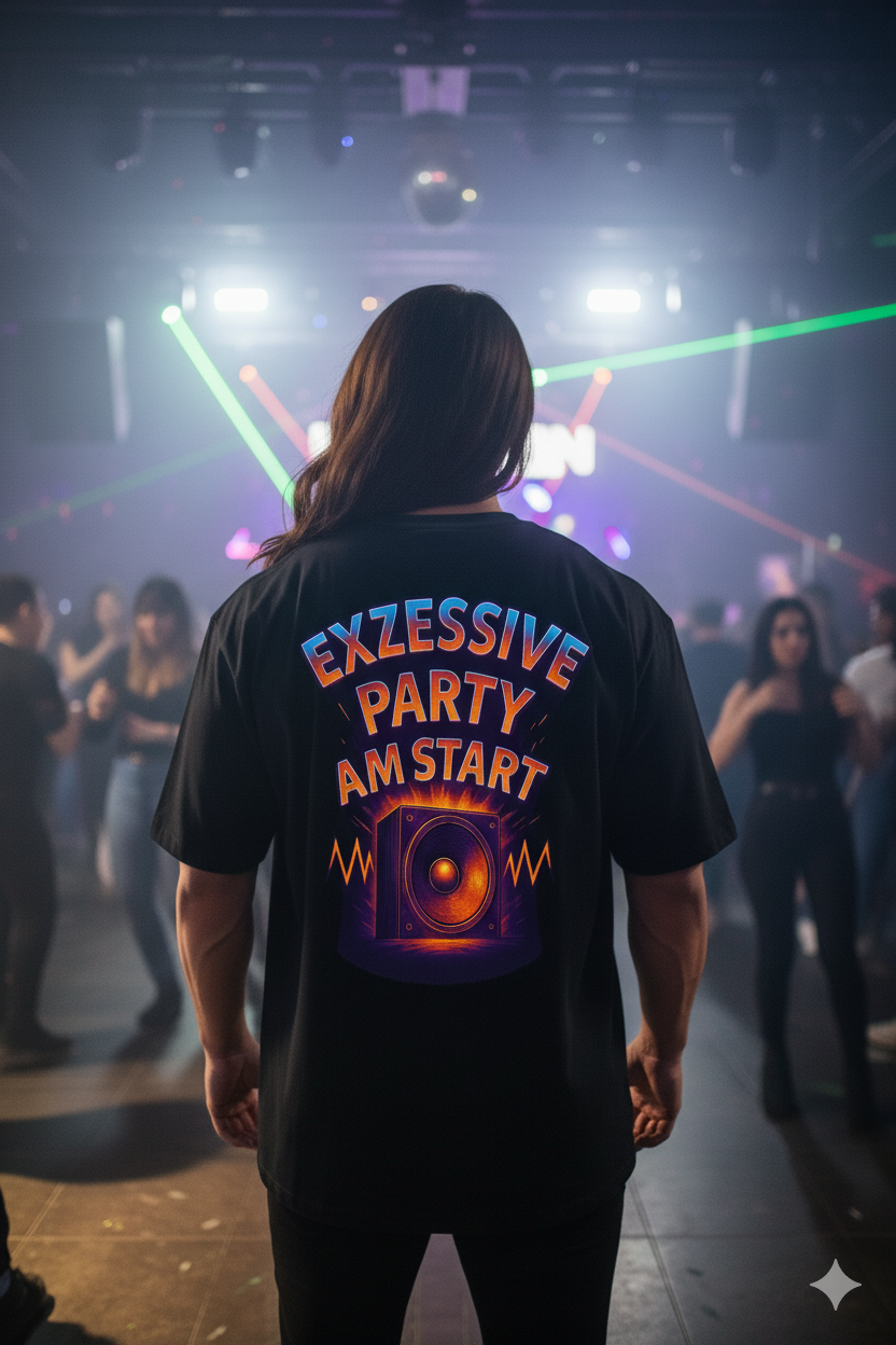 Trendy Rave Oversized Tee - EPAS Ravewear, Party Apparel, Festival Shirt, Unisex Graphic Tee, Dance Event Outfit