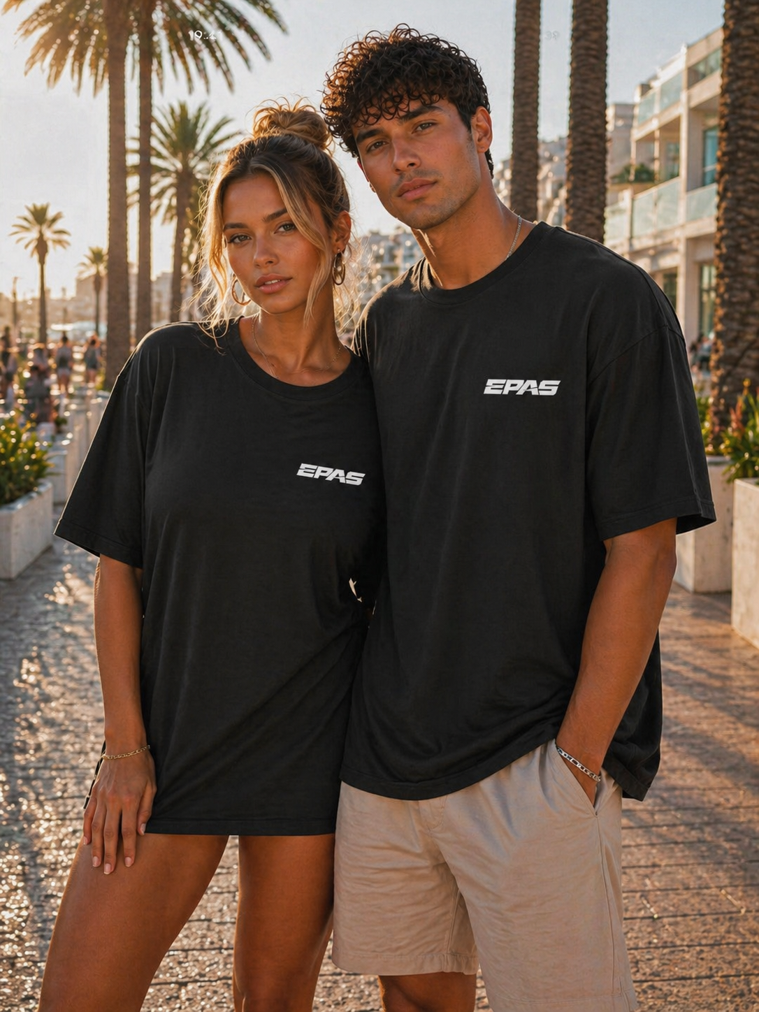 Oversize Tee — Neon Smiley Face Galaxy Graphic
