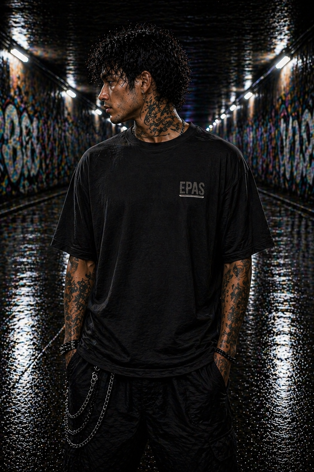 Dragon Graphic Tee — 'EPAS' Oversized White Shirt