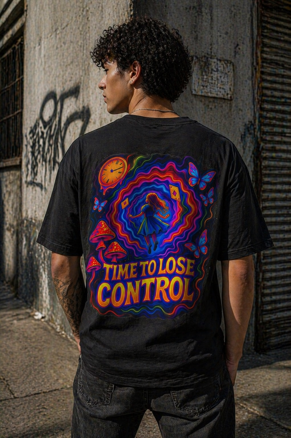 Psychedelic "Time to Lose Control" Graphic Tee