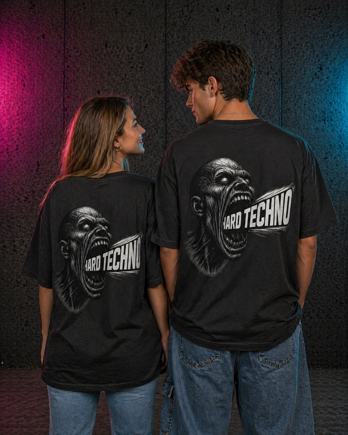 Hard Techno Unisex Oversize Tee, Music Lover Shirt, Rave Style T-Shirt, Grunge Fashion, Festival Outfit
