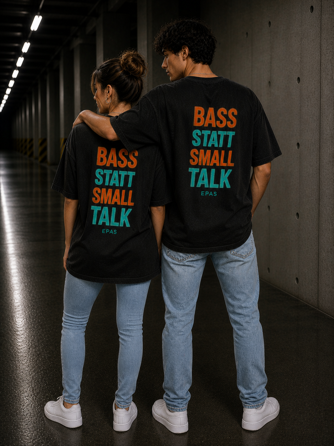 EPAS Ravewear Unisex Heavy Oversize Tee - Bass Statt Small Talk, Streetwear, Festival Fashion, Comfortable Tee, Music Lover Gift