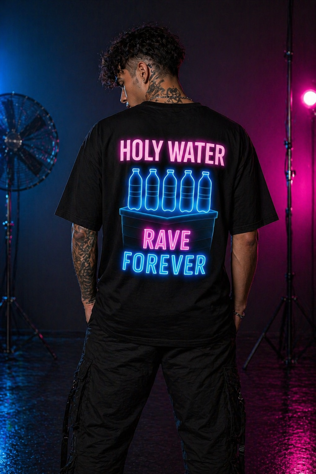 Neon Rave Oversized Tee – Unisex Party Shirt for Festivals, Concerts, Music Lovers, Gifts for Ravers, Summer Vibes