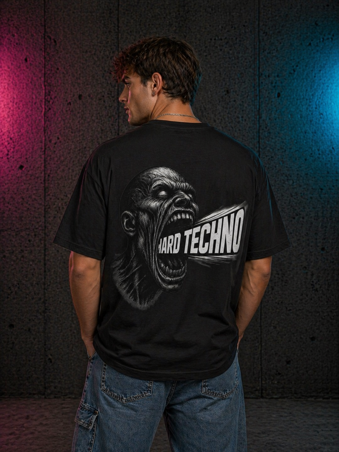 Hard Techno Unisex Oversize Tee, Music Lover Shirt, Rave Style T-Shirt, Grunge Fashion, Festival Outfit