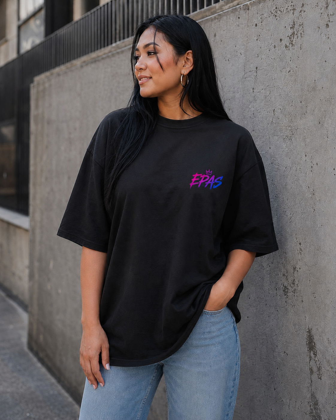 Techno Bear Graphic Tee — EPAS Streetwear Oversized T-Shirt