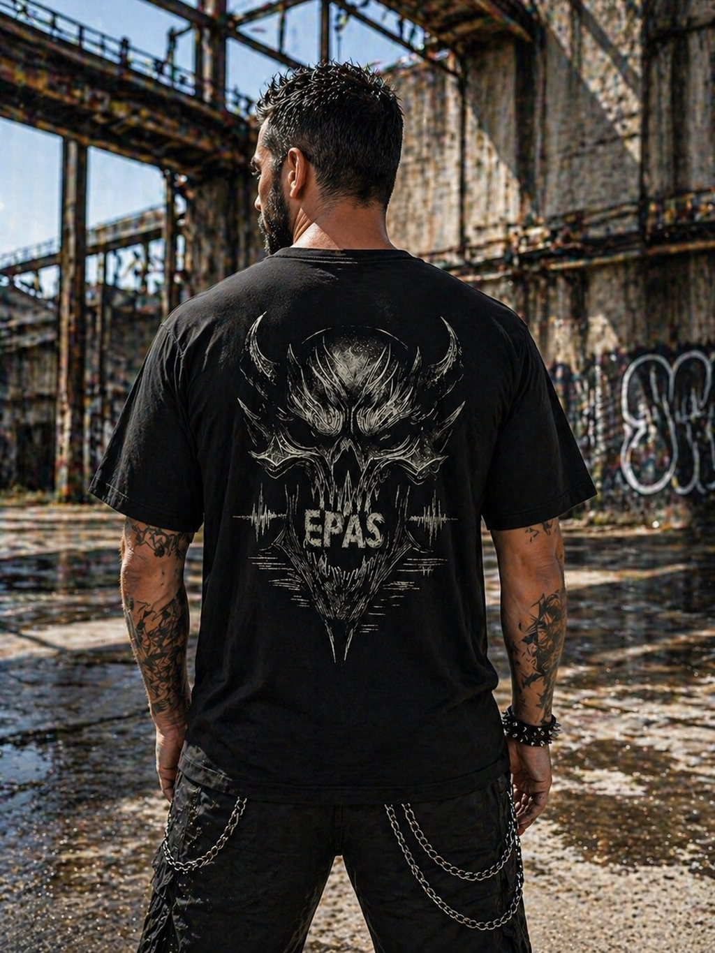 Graphic Tee — EPAS Demon Skull Oversized T‑Shirt