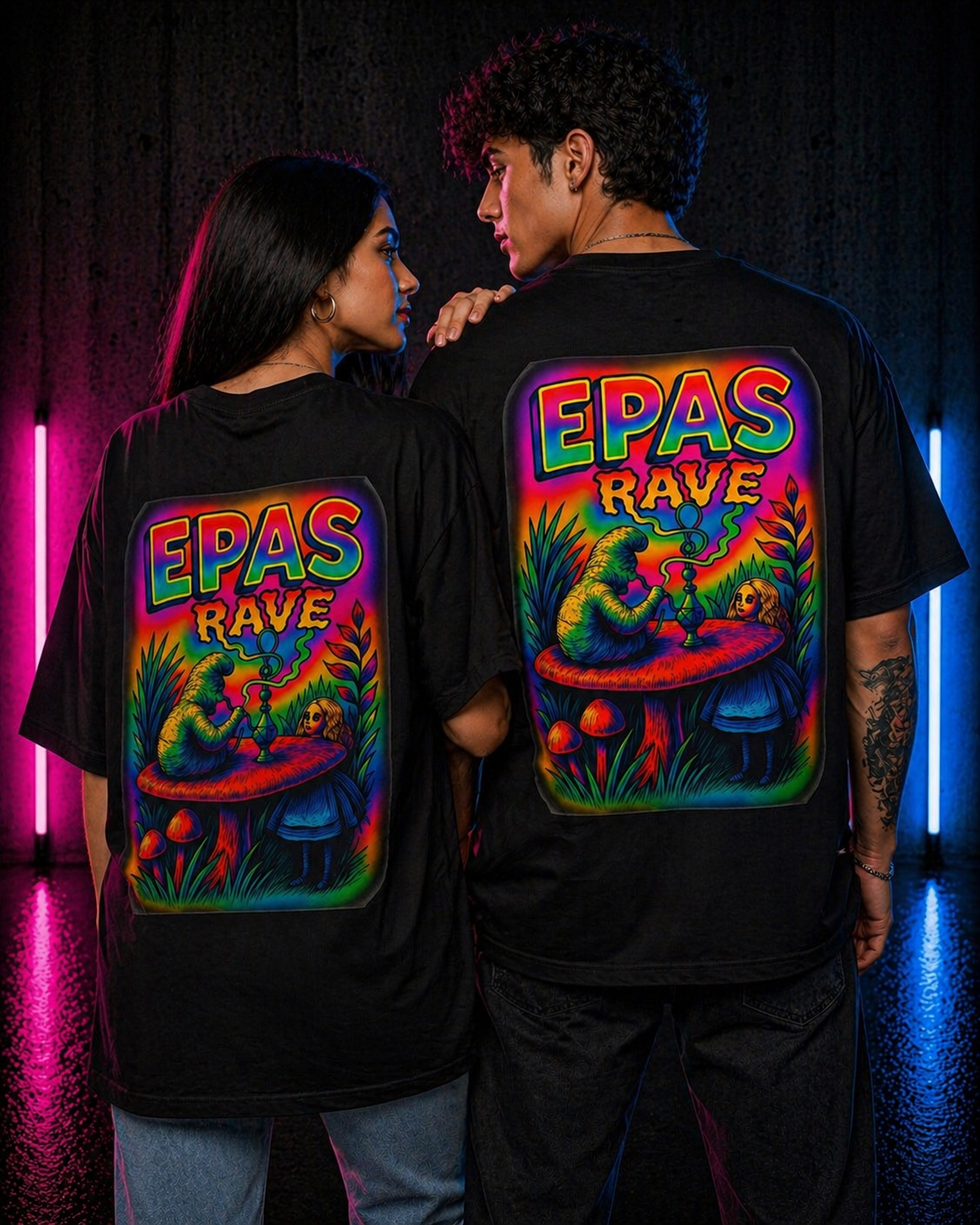 EPAS Rave Graphic Tee — Psychedelic Mushroom Oversized T-Shirt
