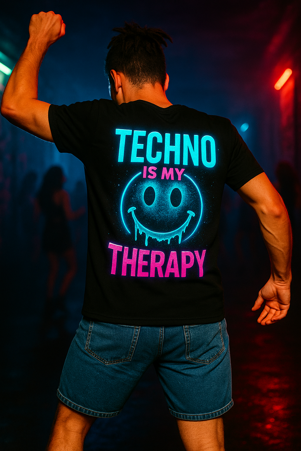 Techno Therapy Tees - Unisex Heavy Oversize Tee for Rave Lovers, Festival Fashion, EDM Enthusiasts, Music Therapy Apparel, Party Wear