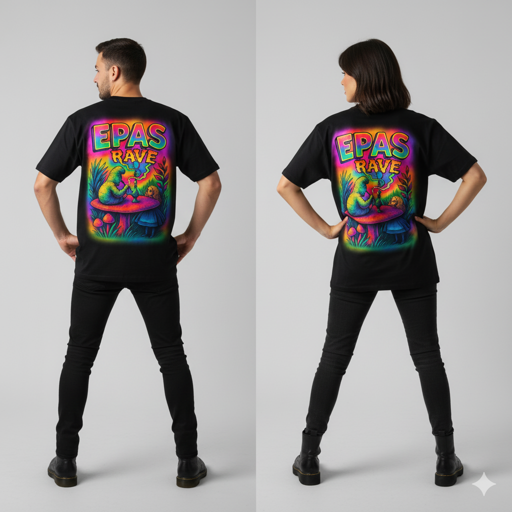 EPAS Rave Graphic Tee — Psychedelic Mushroom Oversized T-Shirt