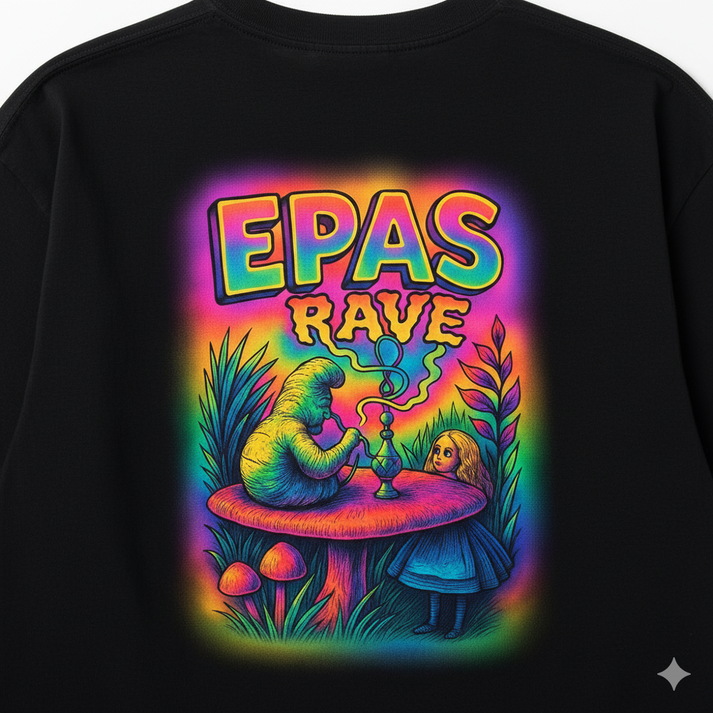 EPAS Rave Graphic Tee — Psychedelic Mushroom Oversized T-Shirt