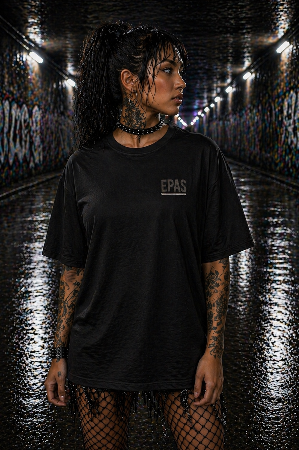 Dragon Graphic Tee — 'EPAS' Oversized White Shirt