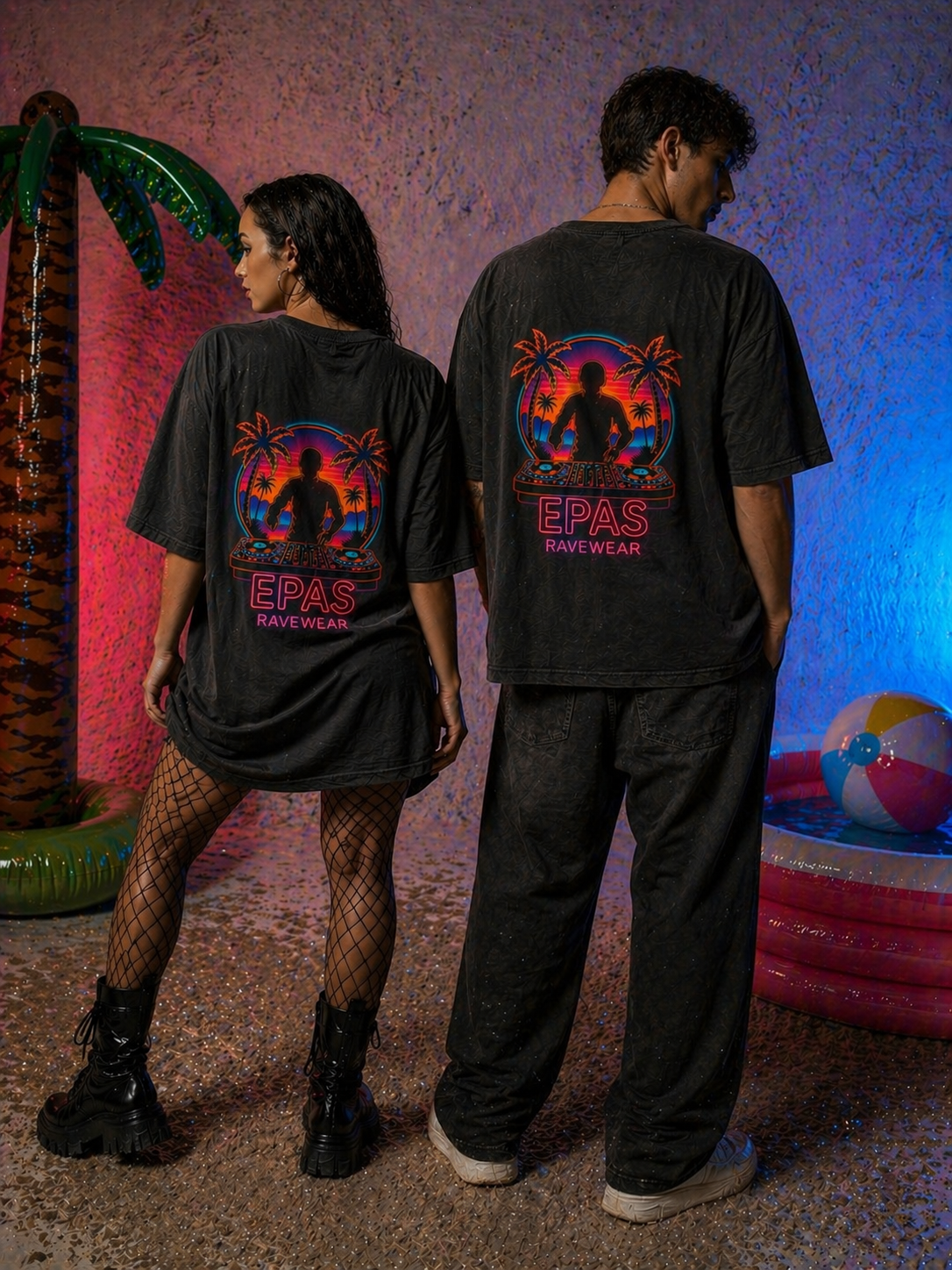 Vibrant Rave T-Shirt, Unisex Heavy Oversize Tee, Festival Wear, Music Lover Gift, Colorful Summer Top, EDM Apparel, Party Shirt