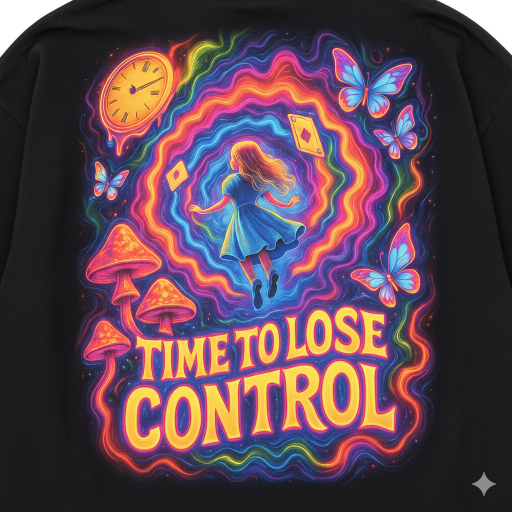 Psychedelic "Time to Lose Control" Graphic Tee
