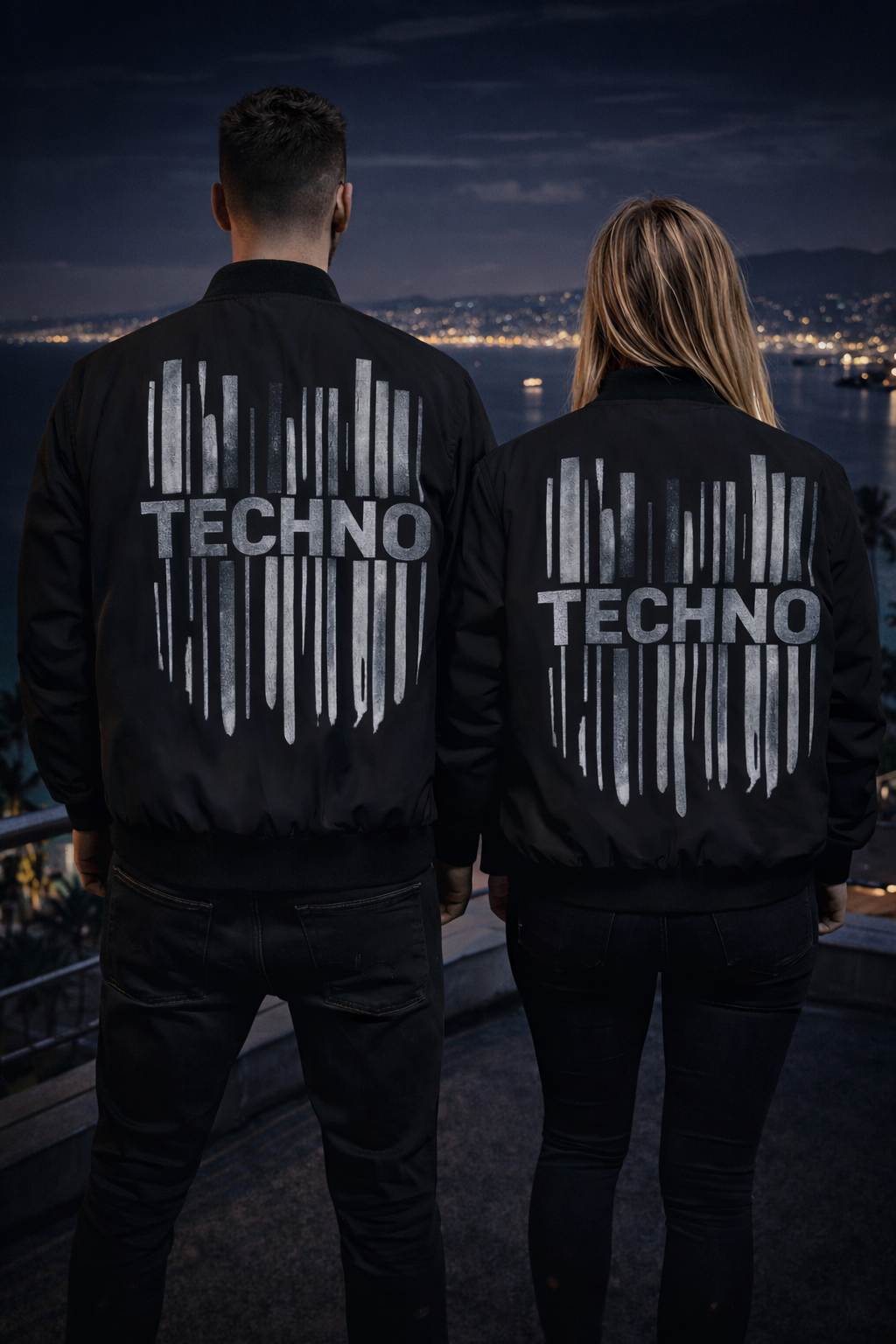 Techno Bomber Jacket — 'EPAS' Front Logo & Back Graphic