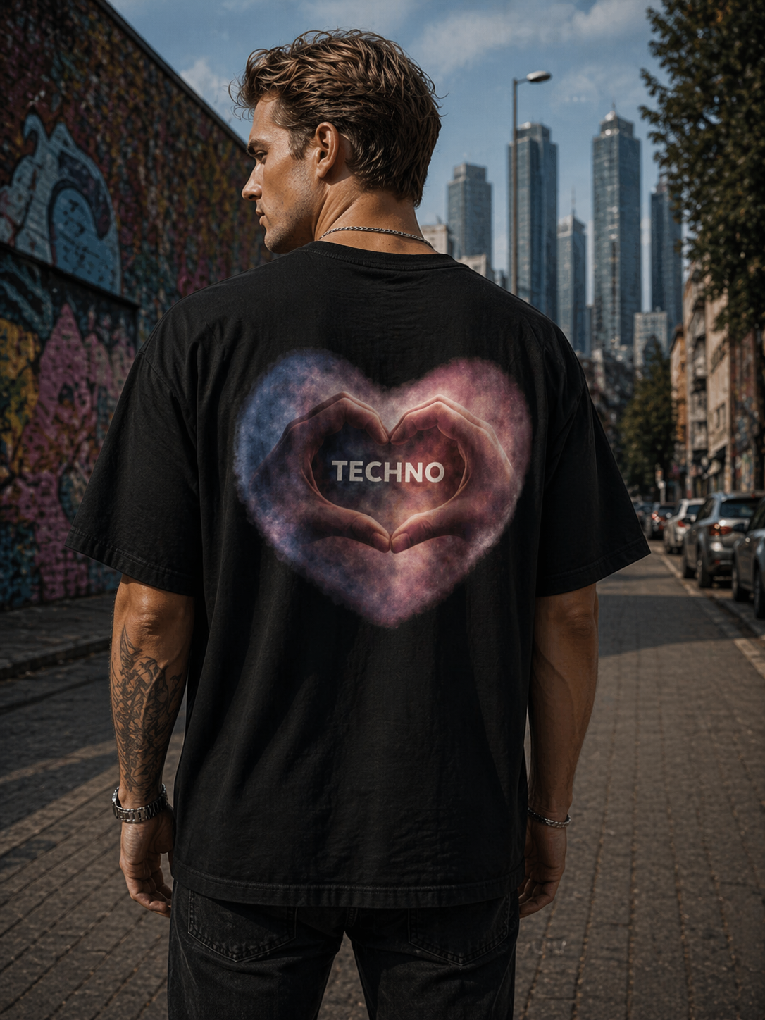 Techno Heart Oversized Tee