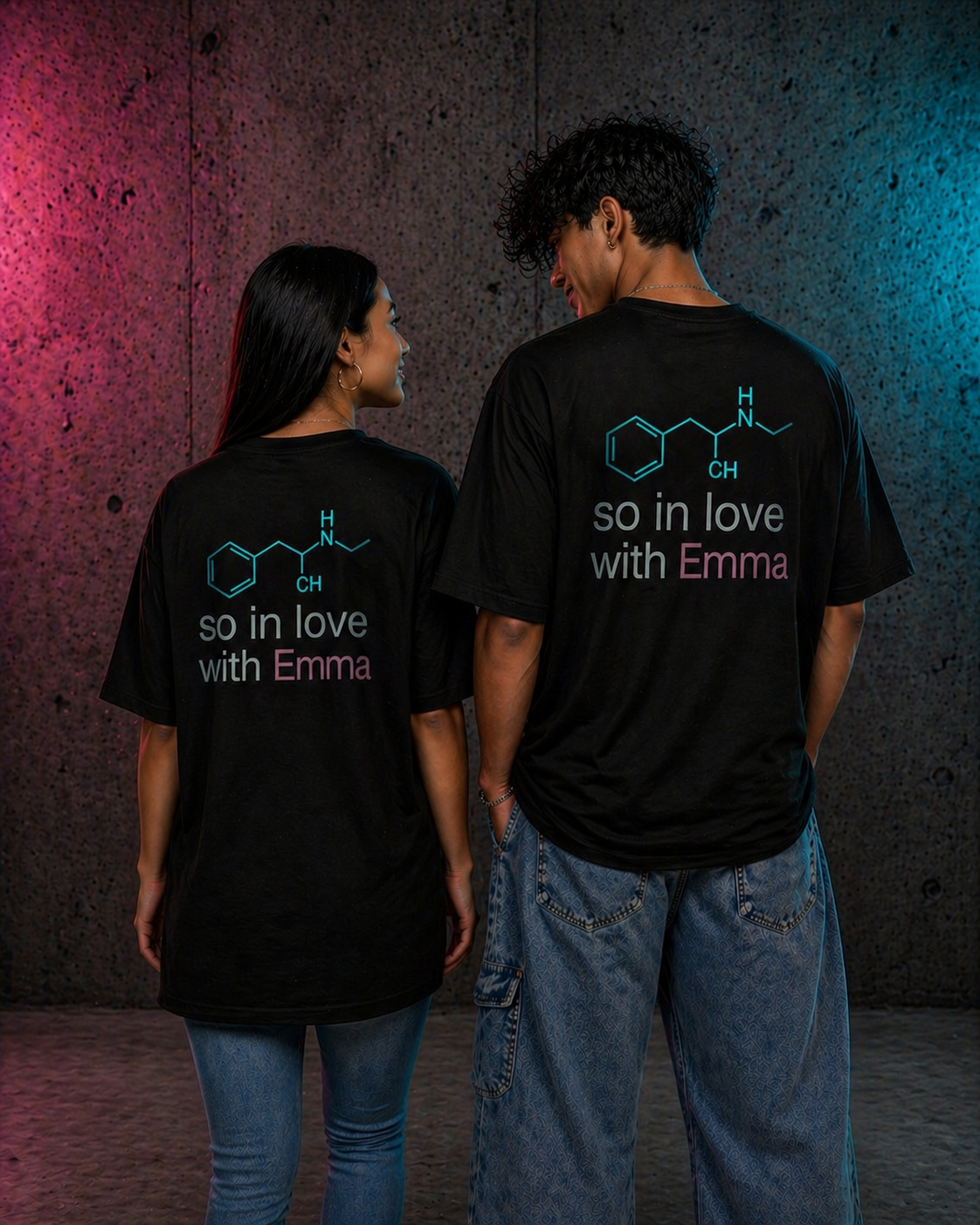 Unisex Heavy Oversize Tee - Ravewear, Casual Streetwear, Love Chemistry Tee, Gift for Couples, Fun Graphic T-Shirt