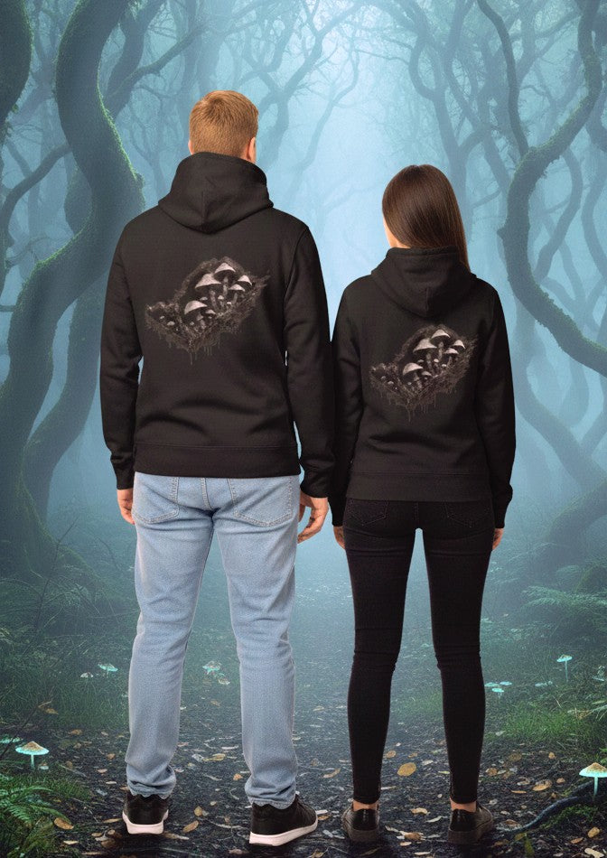 Hoodie — Black Mushroom Cluster Graphic Pullover