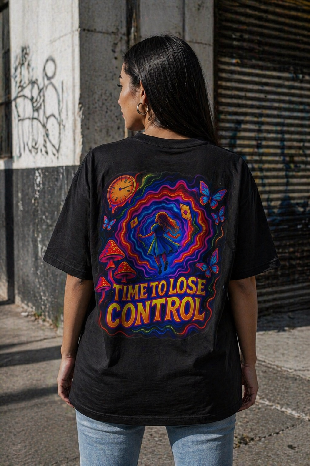 Psychedelic "Time to Lose Control" Graphic Tee