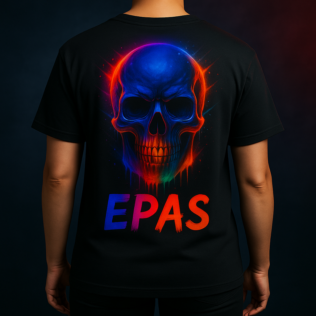 Colorful Skull Graphic Tee, Rave Wear, Festival Shirt, Edgy Streetwear, Unisex Oversized T-Shirt