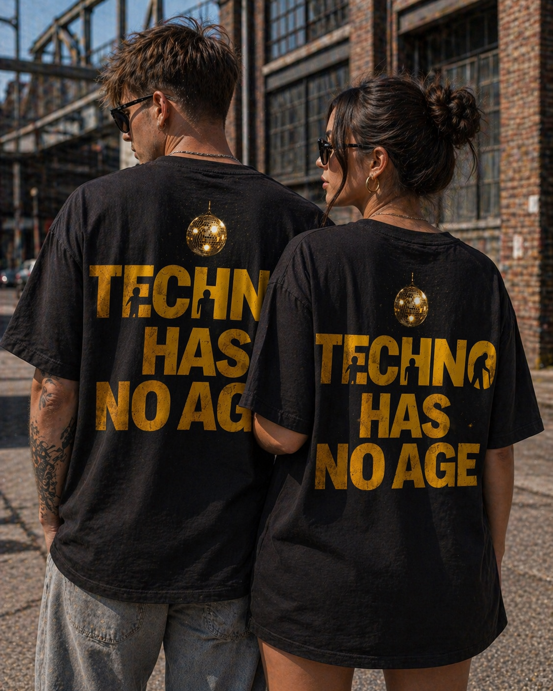 Techno Has No Age Tee - Vintage Gold DJ Music Graphic T-Shirt