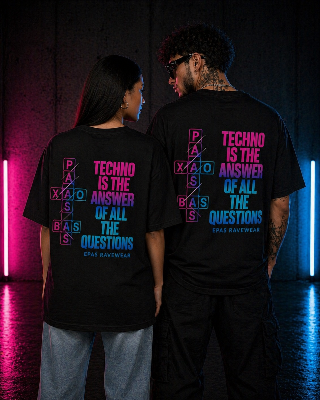 Techno Is The Answer Tee - EPAS Ravewear Oversized T-Shirt