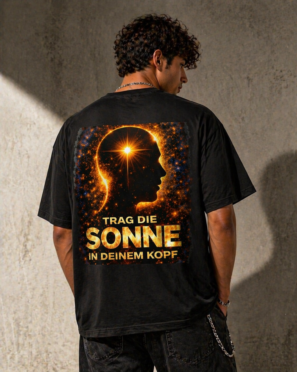 Oversize Tee — 'Trag die Sonne in deinem Kopf' Graphic