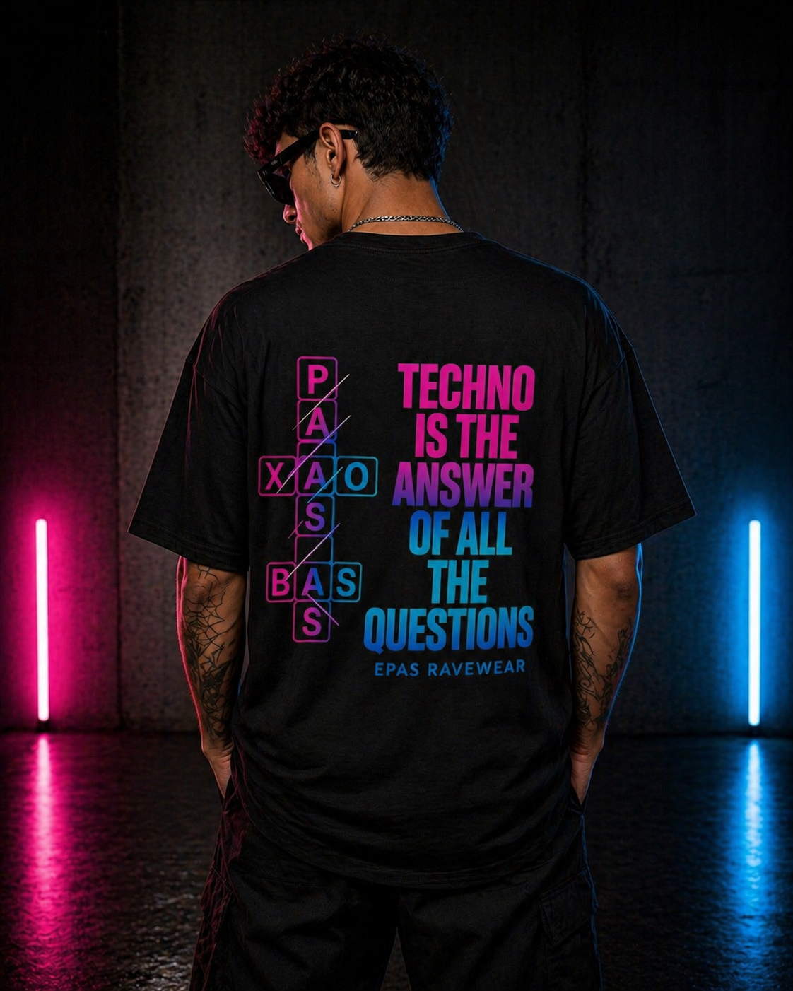 Techno Is The Answer Tee - EPAS Ravewear Oversized T-Shirt