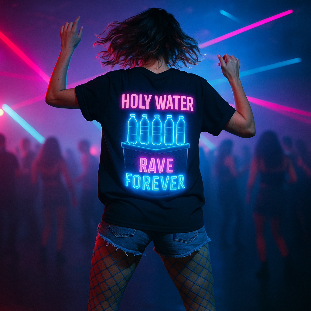 Neon Rave Oversized Tee – Unisex Party Shirt for Festivals, Concerts, Music Lovers, Gifts for Ravers, Summer Vibes