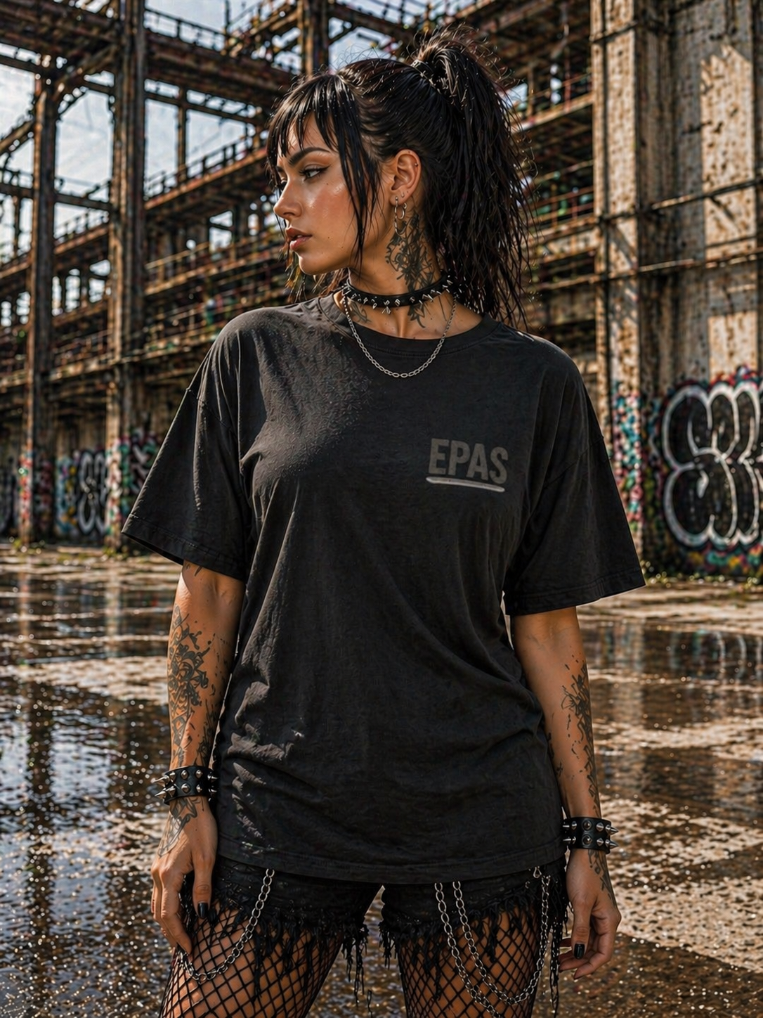 Graphic Tee — EPAS Demon Skull Oversized T‑Shirt