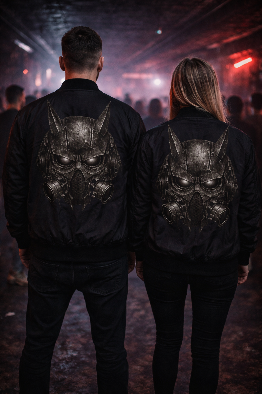 Bomber Jacket — Tactical Gas Mask Skull Back Print