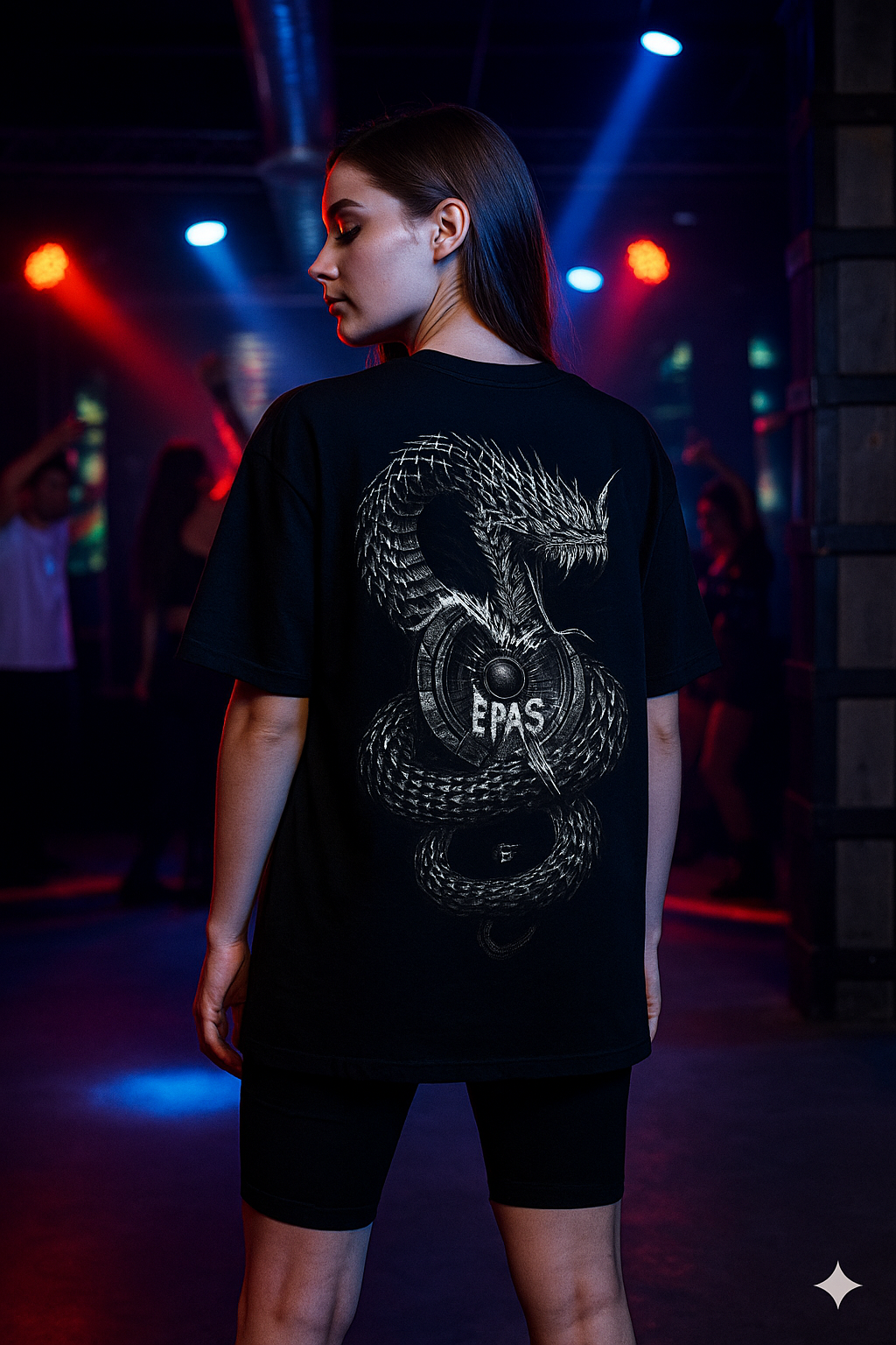 Dragon Graphic Tee — 'EPAS' Oversized White Shirt