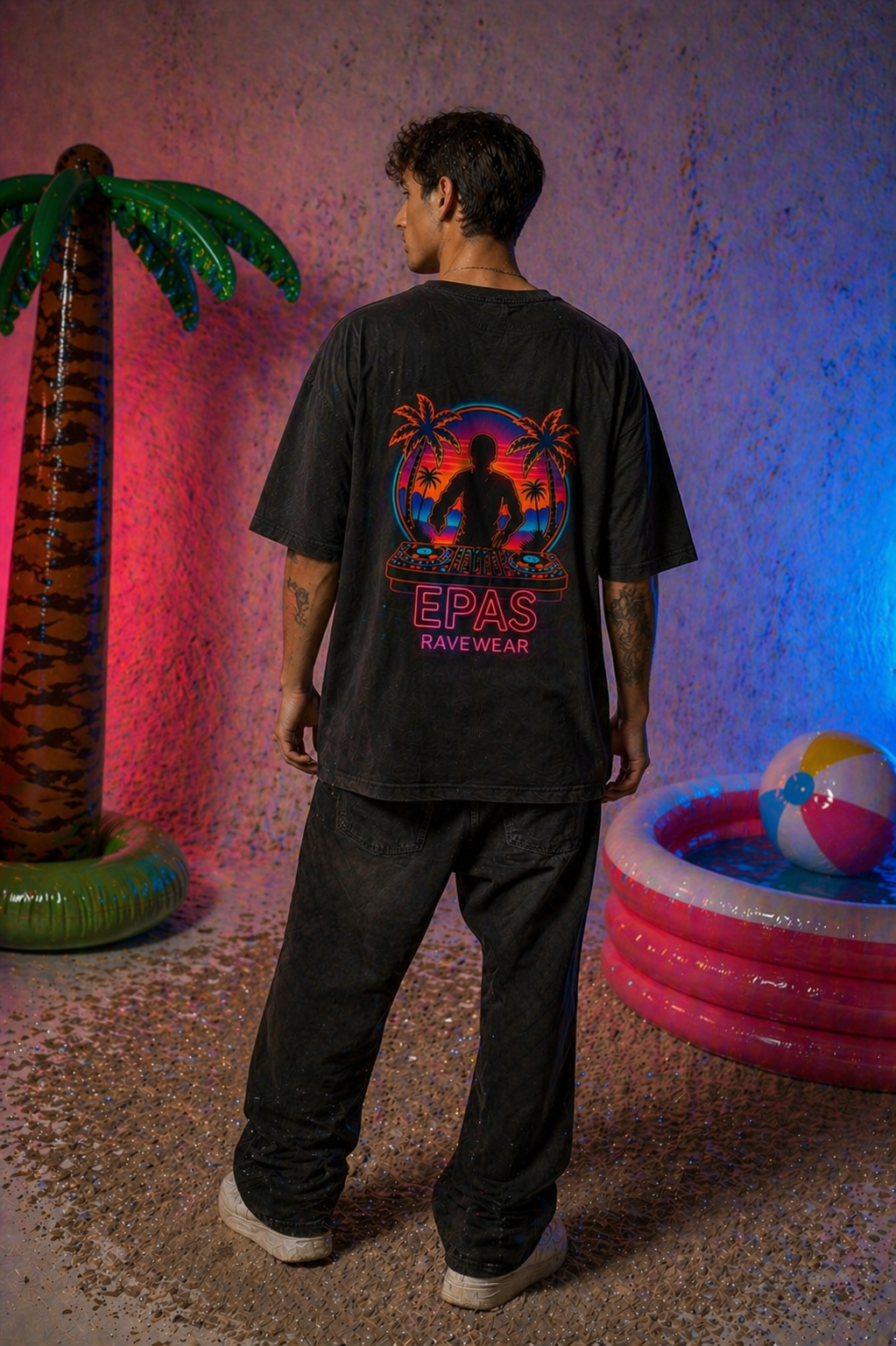 Vibrant Rave T-Shirt, Unisex Heavy Oversize Tee, Festival Wear, Music Lover Gift, Colorful Summer Top, EDM Apparel, Party Shirt