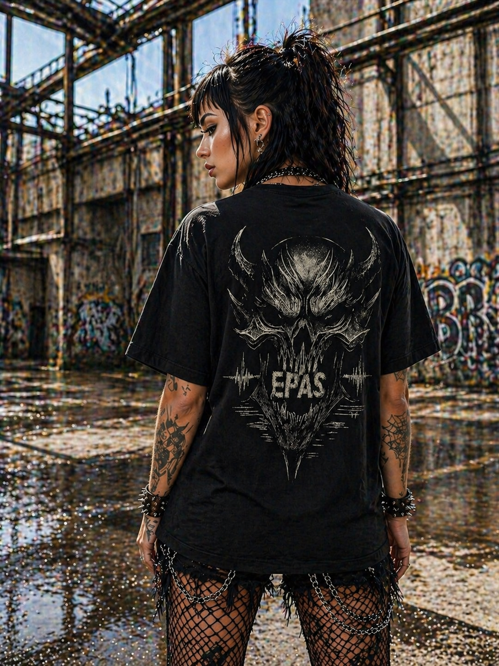 Graphic Tee — EPAS Demon Skull Oversized T‑Shirt