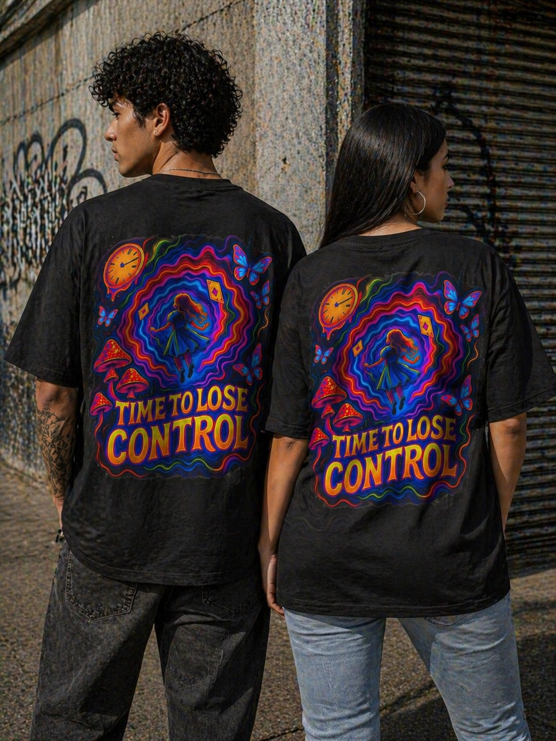 Psychedelic "Time to Lose Control" Graphic Tee