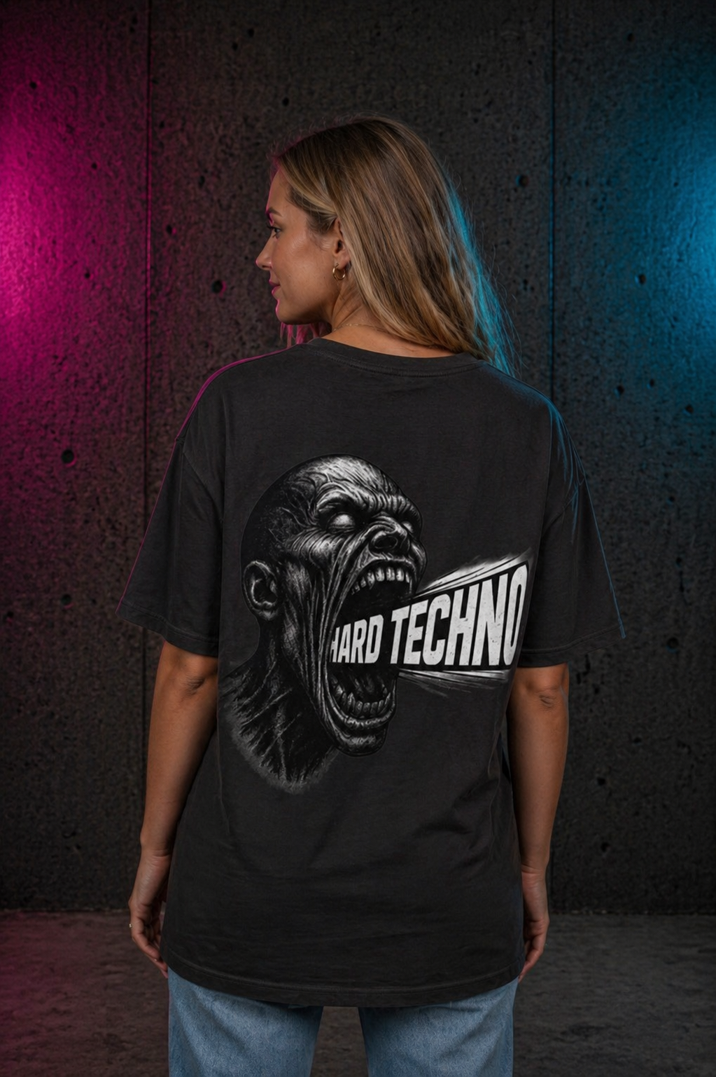 Hard Techno Unisex Oversize Tee, Music Lover Shirt, Rave Style T-Shirt, Grunge Fashion, Festival Outfit