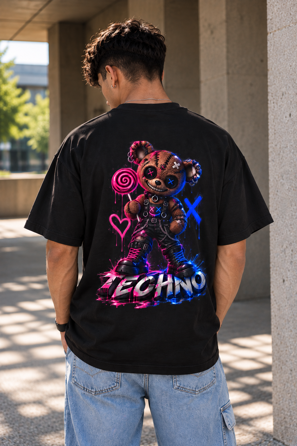 Techno Teddy Oversized Tee