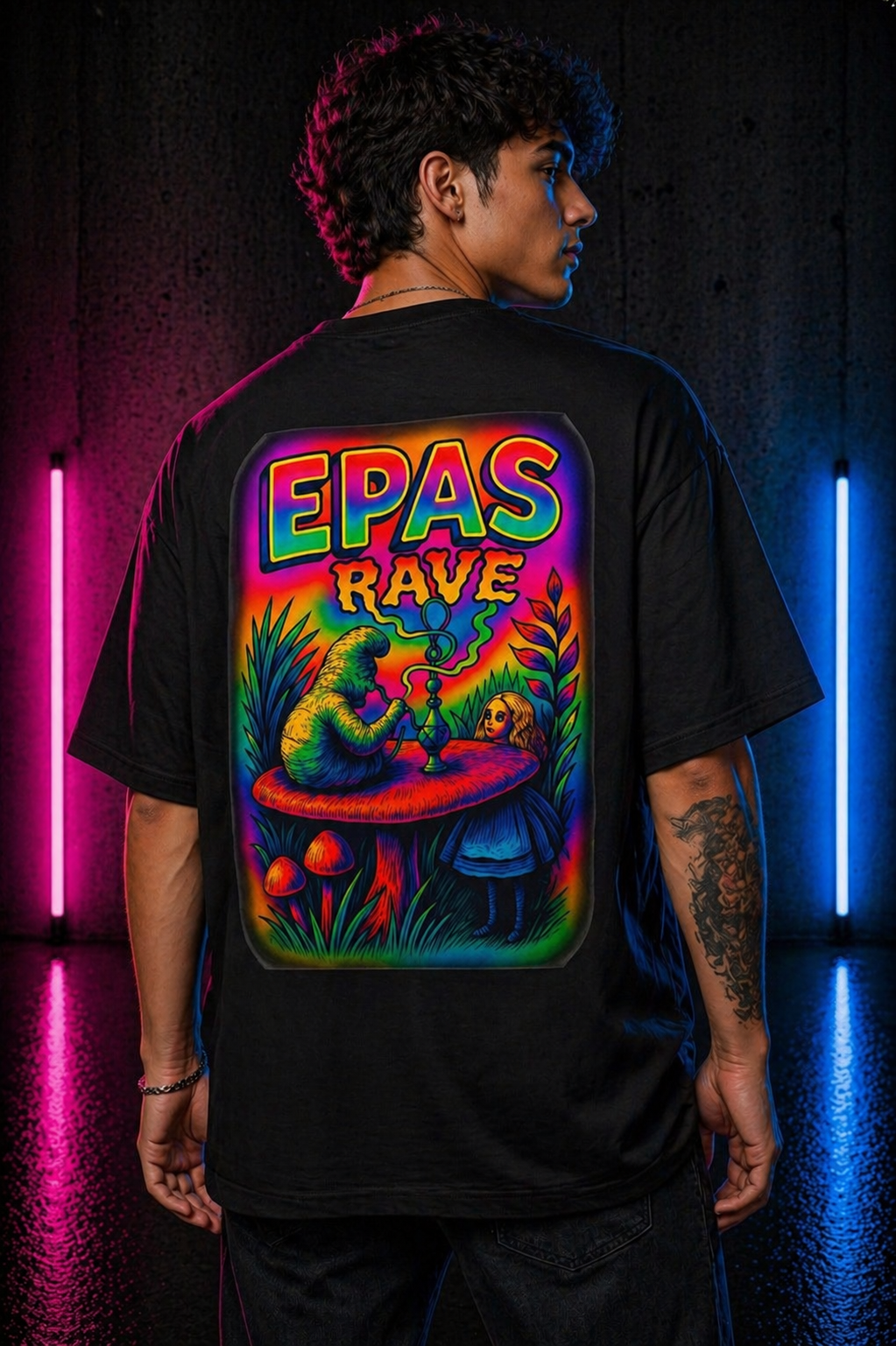 EPAS Rave Graphic Tee — Psychedelic Mushroom Oversized T-Shirt