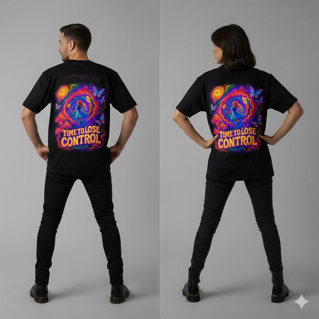Psychedelic "Time to Lose Control" Graphic Tee
