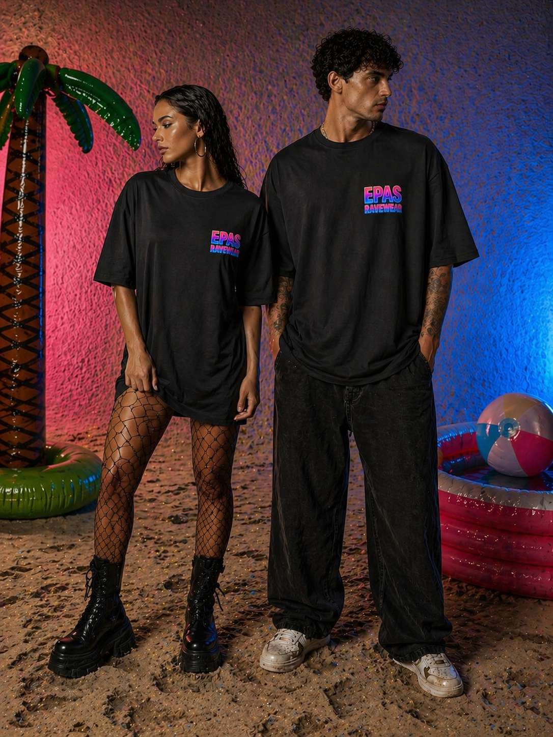 Vibrant Rave T-Shirt, Unisex Heavy Oversize Tee, Festival Wear, Music Lover Gift, Colorful Summer Top, EDM Apparel, Party Shirt